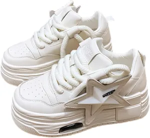Women's Sneakers Exaggerated Star Chunky Platform Bold Retro Streetwear Shoes Thick Sole Y2K Fashion Daily Outfits