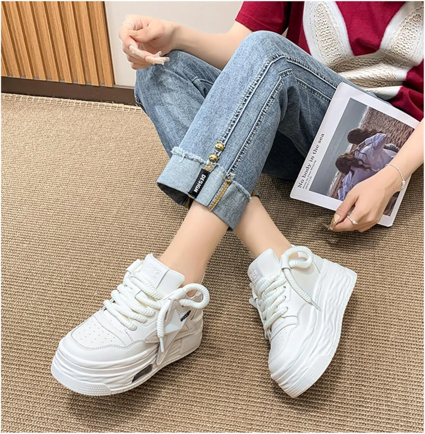 Women's Sneakers Exaggerated Star Chunky Platform Bold Retro Streetwear Shoes Thick Sole Y2K Fashion Daily Outfits