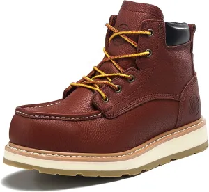 Work Boots for Men - 6" Composite/Soft Toe Mens Work Boots, Non-Slip Water Resistant EH Construction Work Shoes