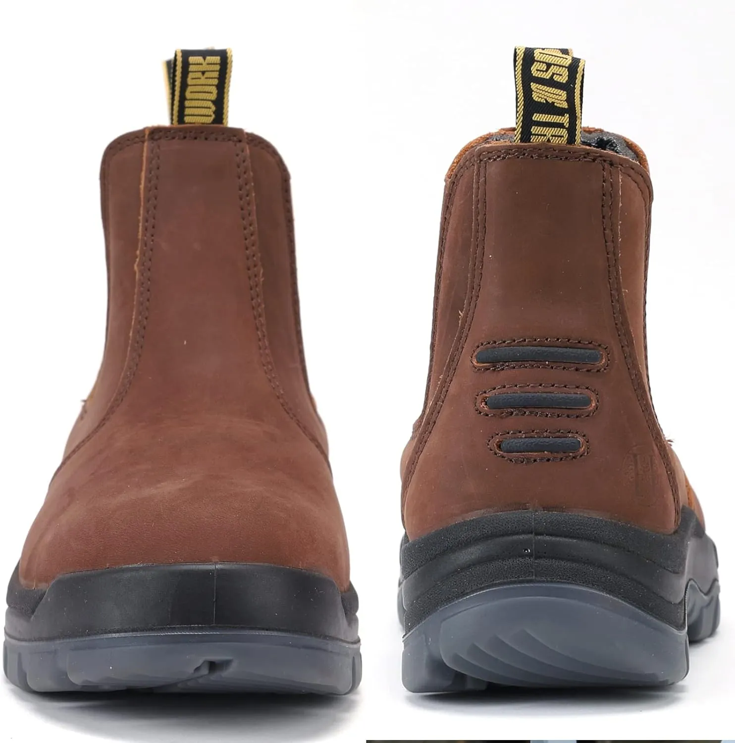 Work Boots for Men, Composite/Soft Toe Waterproof Working Boots, Slip Resistant Anti-Static Slip-on Safety Working Shoes 8 9 10 11 12 13