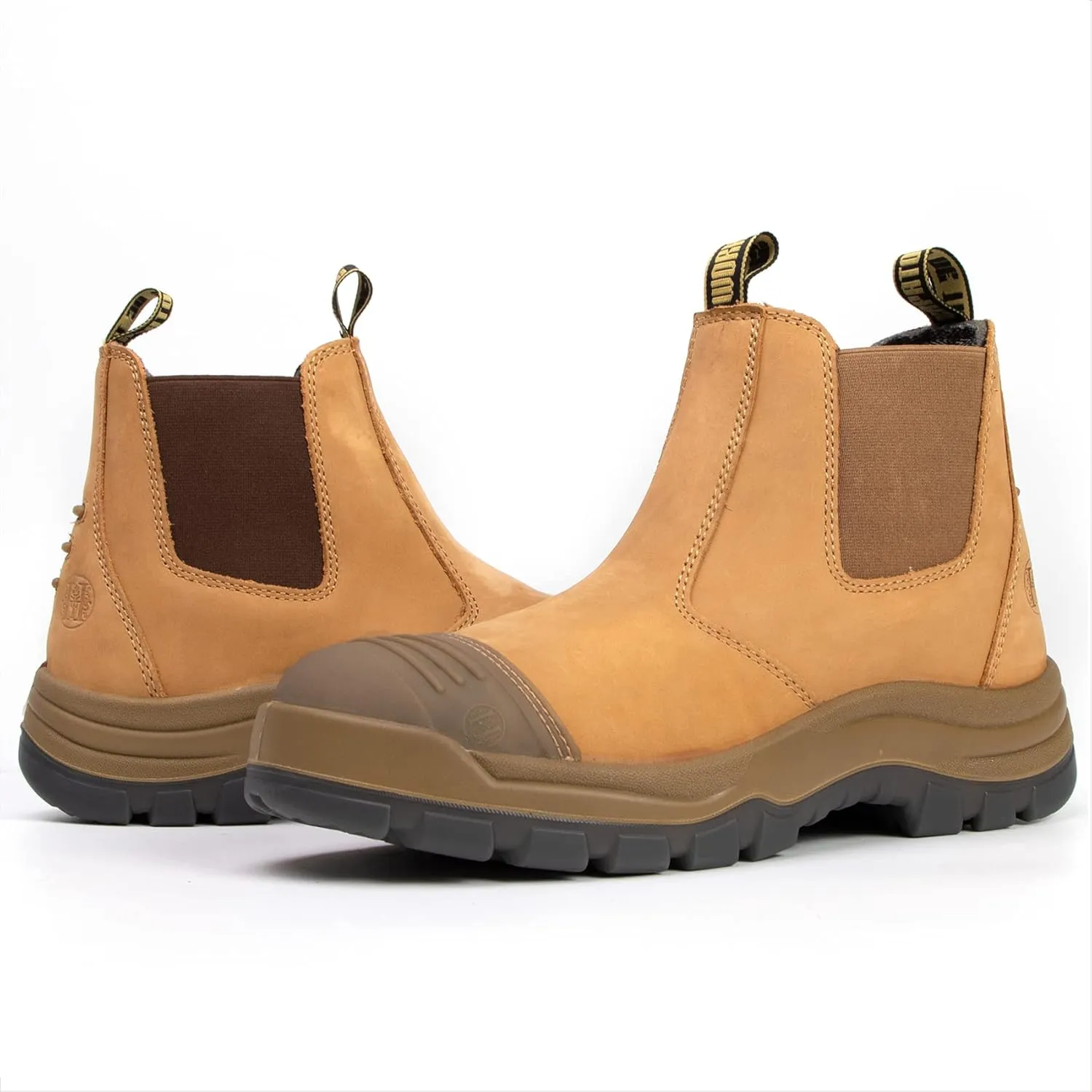 Work Boots for Men, Composite/Soft Toe Waterproof Working Boots, Slip Resistant Anti-Static Slip-on Safety Working Shoes 8 9 10 11 12 13