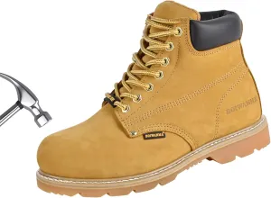 Work Boots for Men, Steel Toe, Leather, Oil, Slip and Heat Resistant Heavy Duty Wide Industrial & Construction Safety Boots, US 7-17 M & W