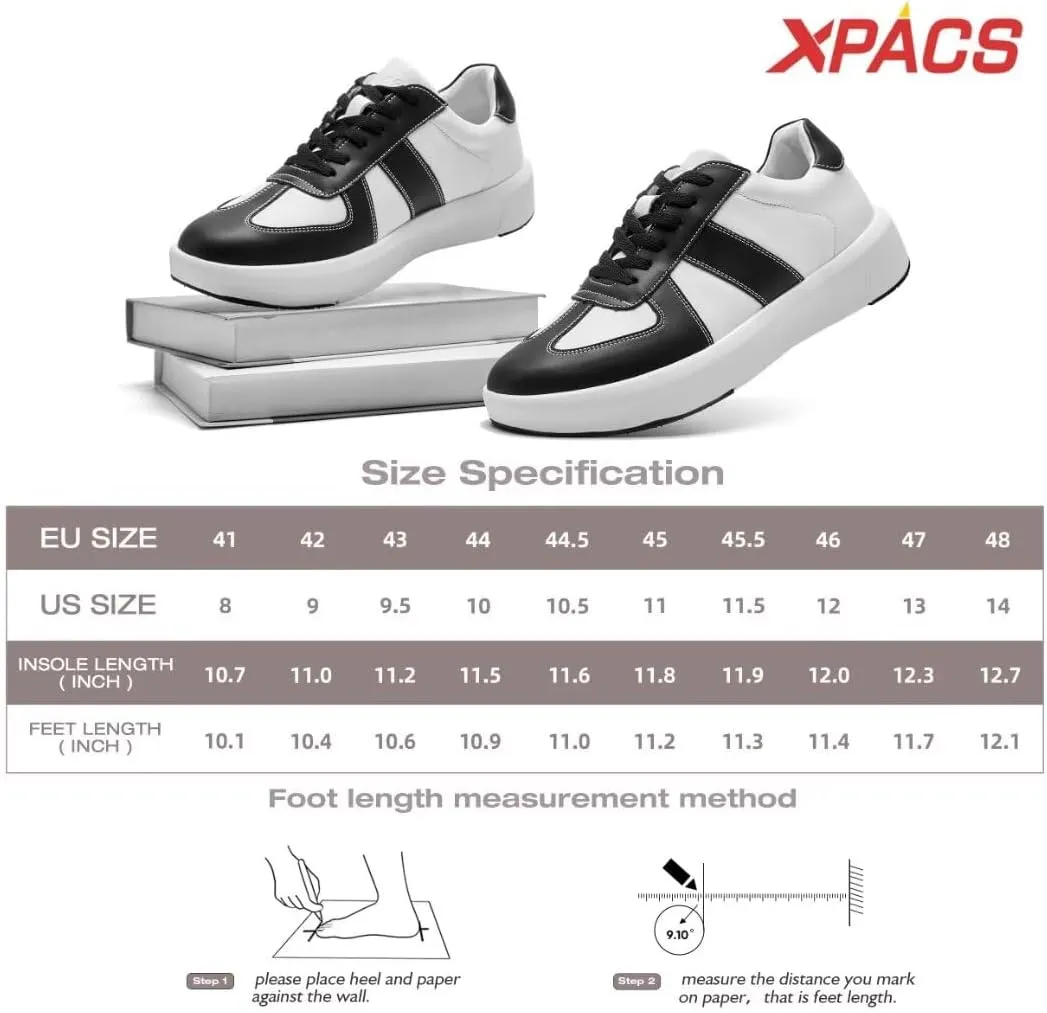 XPACS Men's Orthopedic Leather Dress Fashion Sneakers: Comfortable Plantar Fasciitis Arch Support Walking Shoes, Casual Business Adjustable Fit Orthotic Oxfords for Heel and Foot Pain Relief