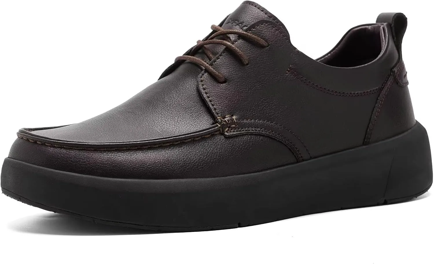XPACS Men's Orthopedic Leather Dress Walking Shoes: Comfortable Plantar Fasciitis Arch Support Sneakers, Casual Business Work Adjustable Fit Orthotic Flat Feet Oxfords for Heel Foot Pain Relief
