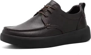 XPACS Men's Orthopedic Leather Dress Walking Shoes: Comfortable Plantar Fasciitis Arch Support Sneakers, Casual Business Work Adjustable Fit Orthotic Flat Feet Oxfords for Heel Foot Pain Relief