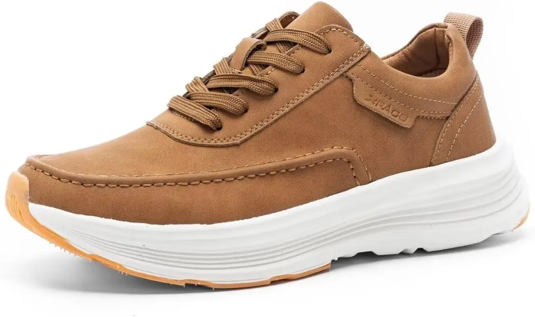 XPACS Men's Orthopedic Leather Dress Walking Shoes: Comfortable Plantar Fasciitis Fashion Sneakers with Arch Support, Casual Business Orthotic Thick Sole Sneakers for Foot and Heel Pain Relief