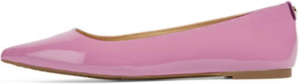 XYD Women Casual Pointed Toe Flats Slip On Patent Leather Ballet Driving Walking Loafers Dress Shoes