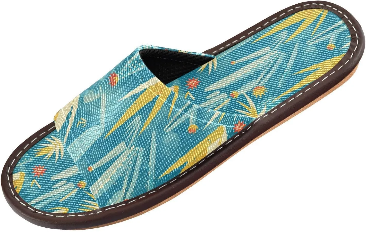 Yuiboo Retro Aloes Men Women Bedroom Slippers Portable Anti-slip Sandals for Hotel Home Beach