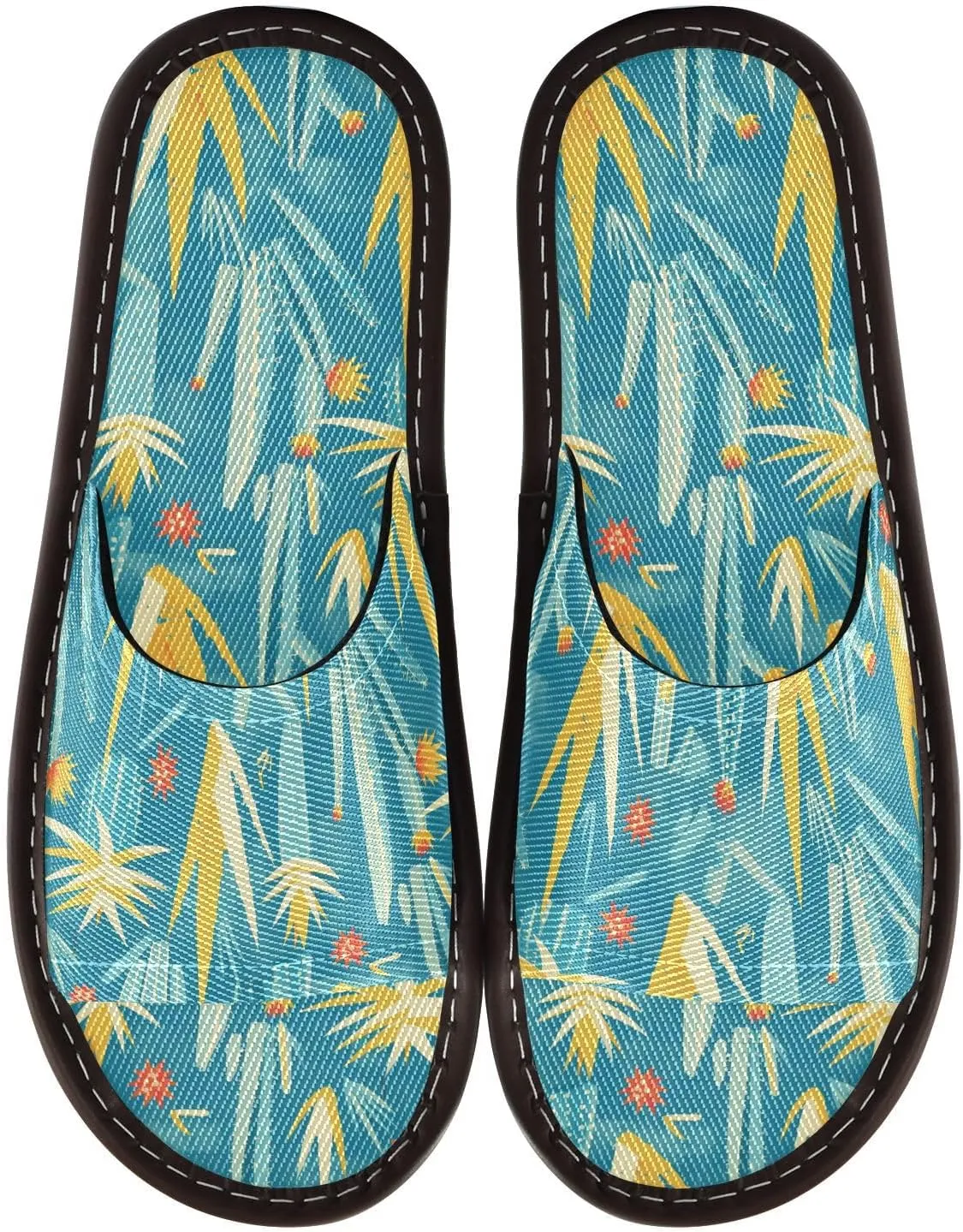 Yuiboo Retro Aloes Men Women Bedroom Slippers Portable Anti-slip Sandals for Hotel Home Beach