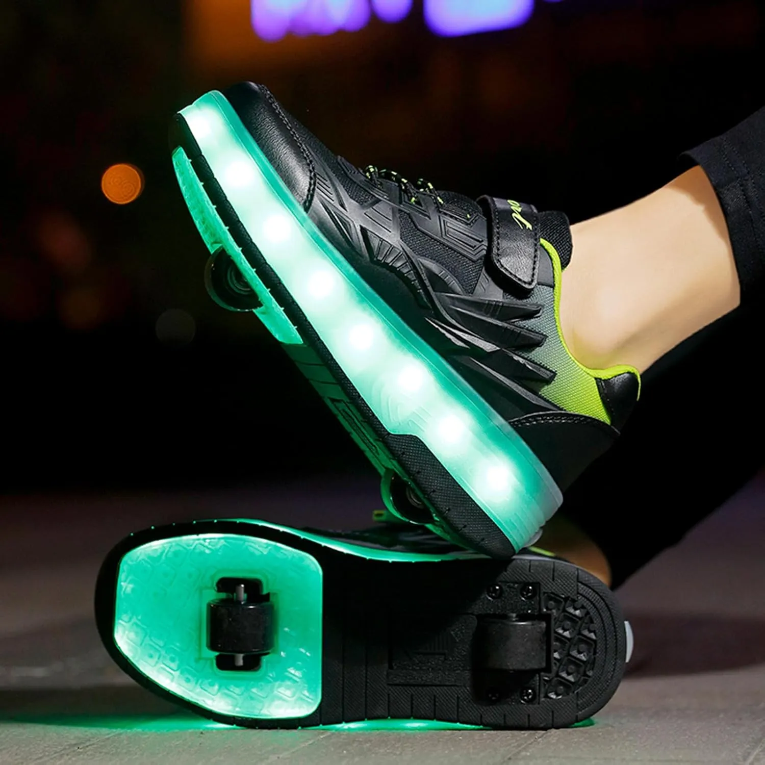 YUNICUS Roller Shoes for Girls Boys Kid Light Up Sneakers with Wheels