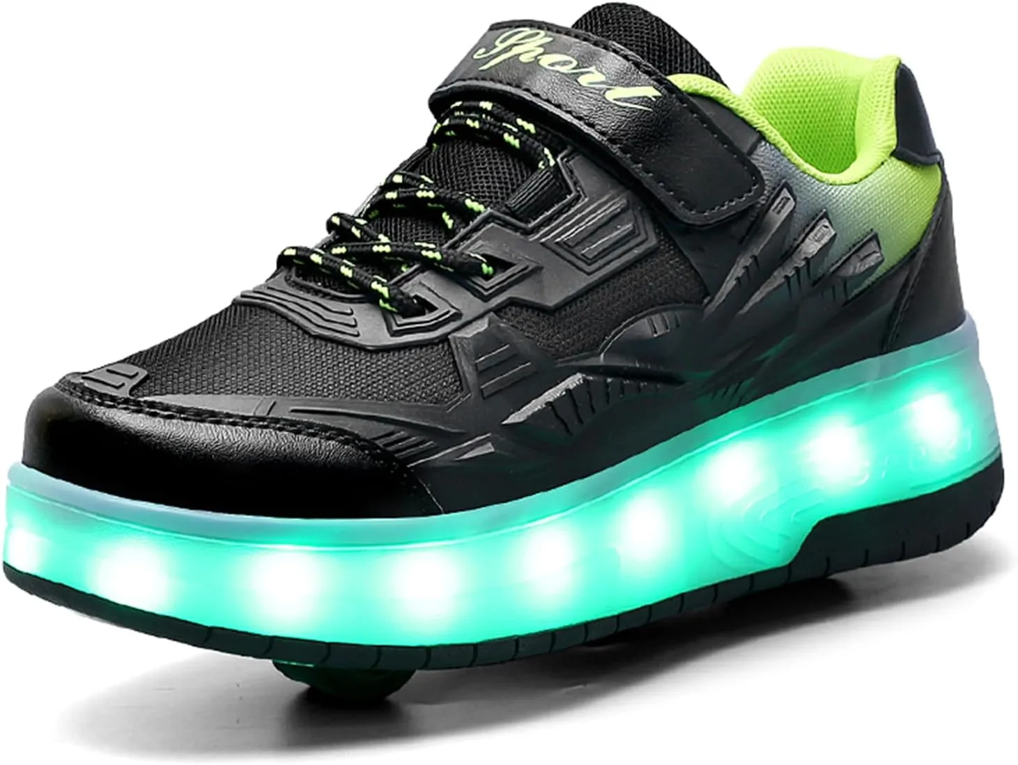 YUNICUS Roller Shoes for Girls Boys Kid Light Up Sneakers with Wheels