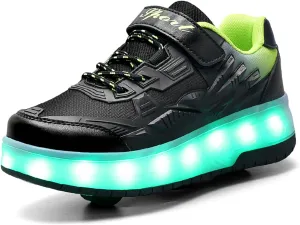 YUNICUS Roller Shoes for Girls Boys Kid Light Up Sneakers with Wheels